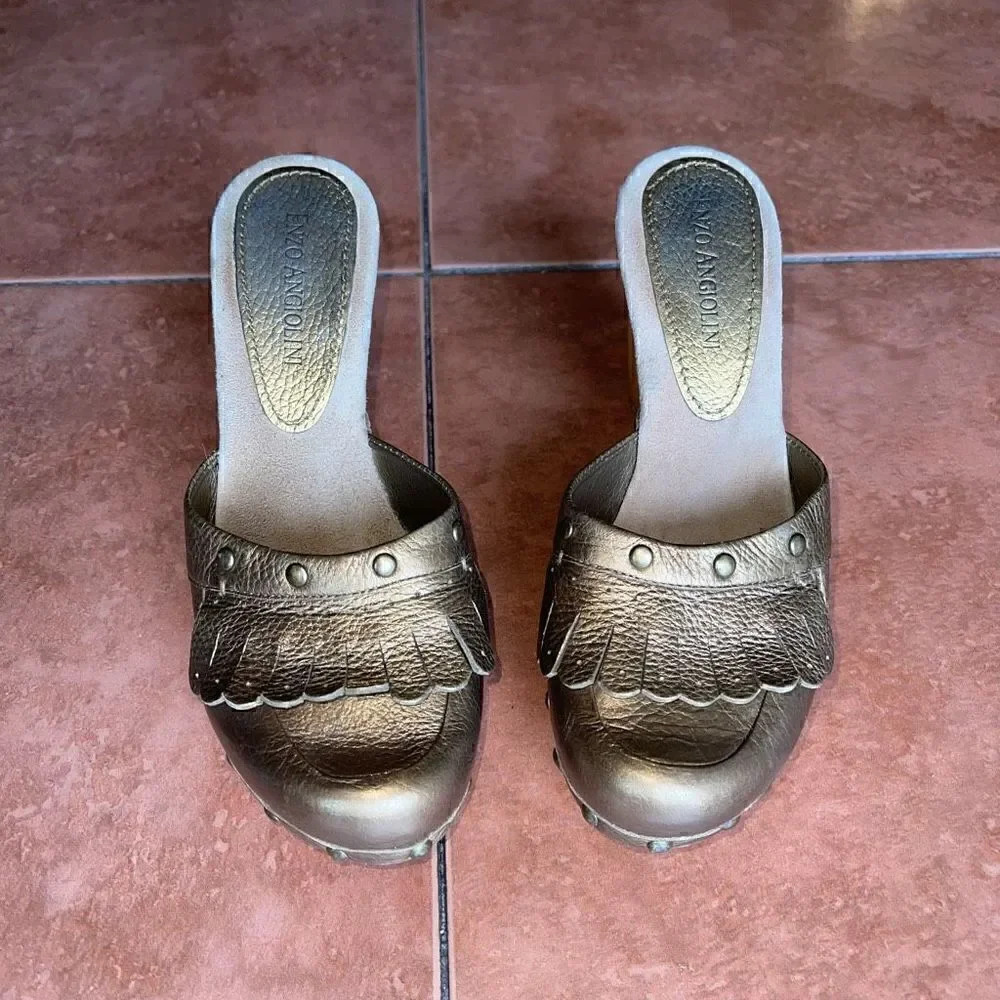 Enzo Angiolini Bronze Clogs